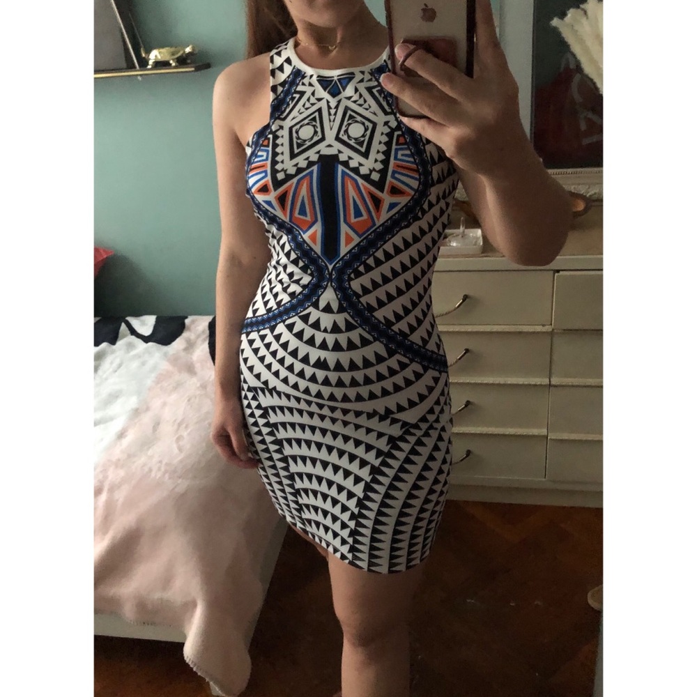 Tribal Print Body Con Dress